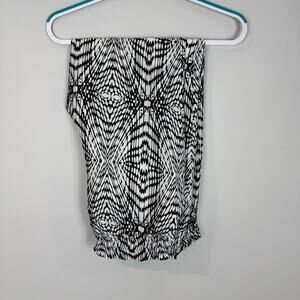 Rebecca Minkoff A Pea in The Pod Black & White Abstract Printed Silk Joggers Sm